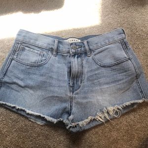 High rise denim shorts